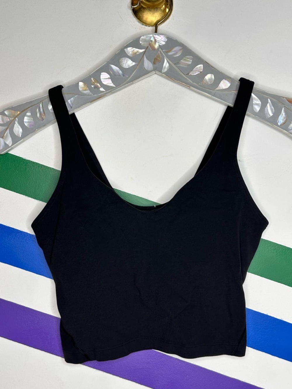 Lululemon align black crop tank top size 4